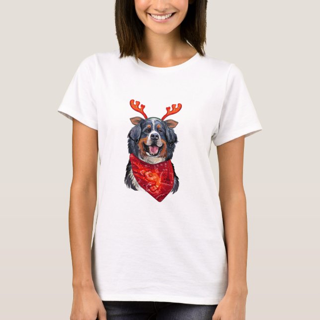 Weihnachtsberger Hund T-Shirt (Vorderseite)