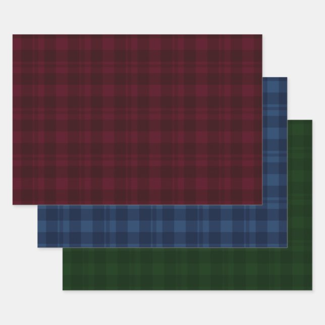 Weihnachtsberries Assorted Tartan Geschenkpapier Set (Set)