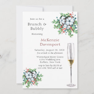 Weihnachtsberries Cotton Brunch und Bubbly Einladung