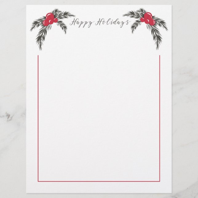 Weihnachtsberries Happy Holidays Letterhead (Vorderseite)