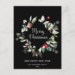 Weihnachtsberries   Minimalistische Urlaubspostkar Postkarte