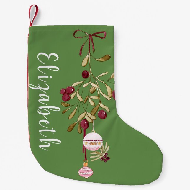 Weihnachtsberries & Ornamente Personalisiert Kleiner Weihnachtsstrumpf (Vorderseite)