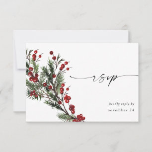 Weihnachtsberries & Pine w UAWG RSVP Karte