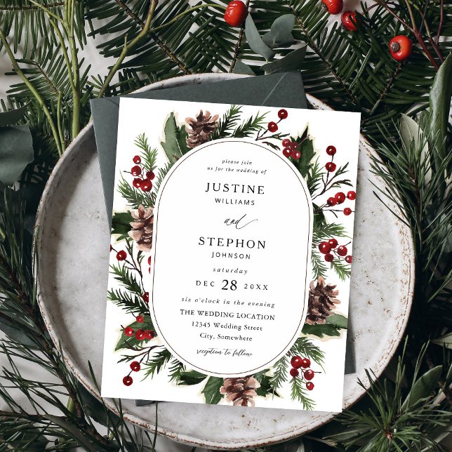 Weihnachtsberries & Pine Wedding Flyer (Von Creator hochgeladen)