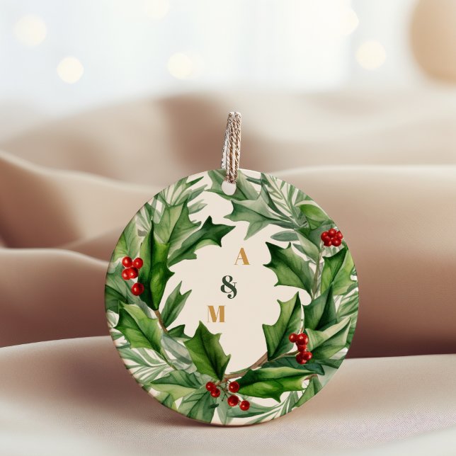 Weihnachtsberries & Pine Wedding Runder Aufkleber (Von Creator hochgeladen)