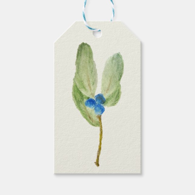 Weihnachtsberries Sprien Rustikaler botanischer Ge Geschenkanhänger (Vorderseite)