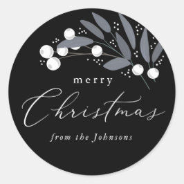 Weihnachtsberries-Sticker Runder Aufkleber