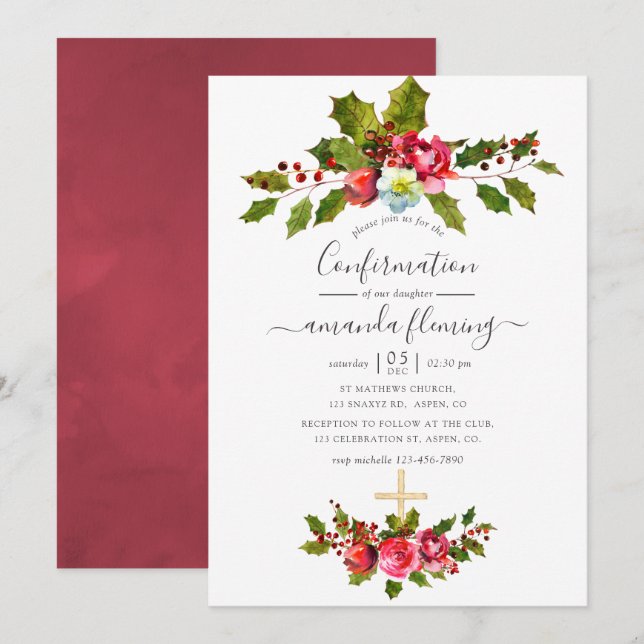 Weihnachtsbestätigung Einladung (Vorne/Hinten)