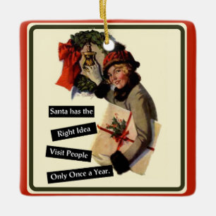 Weihnachtsbesuch Vintager Sonnenaufgang Keramikornament