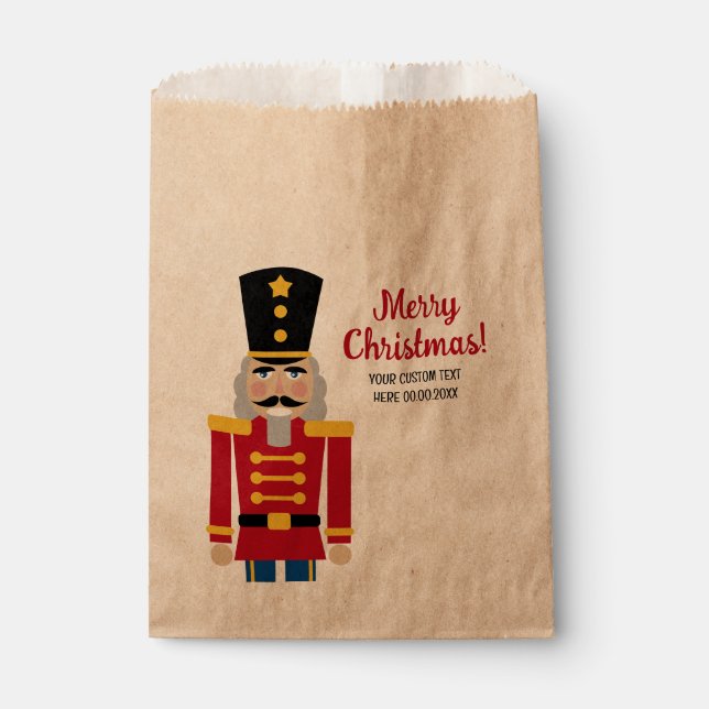 Weihnachtsbeutel mit niedlichem Nussknacker Geschenktütchen (Vorderseite)