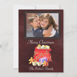 Weihnachtsbeutel mit Weihnachtskarte Feiertagskarte