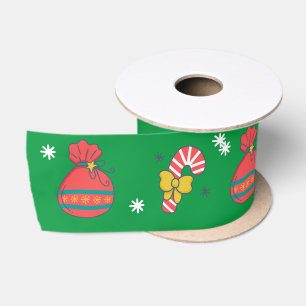 Weihnachtsbeutel und Candy Cane Satinband