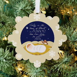 Weihnachtsbibelvers Lukas moderne Schrift individu Ornament Karte