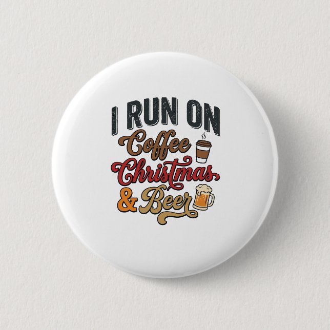 Weihnachtsbier-Feier-Abend-Design Button (Vorderseite)