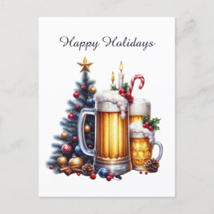 Weihnachtsbier individuell anpassbar feiertagspostkarte