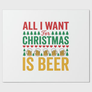 Weihnachtsbier Lustiges Weihnachts-Trinkdesign Geschenkpapier