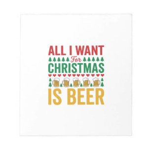 Weihnachtsbier Lustiges Weihnachts-Trinkdesign Notizblock