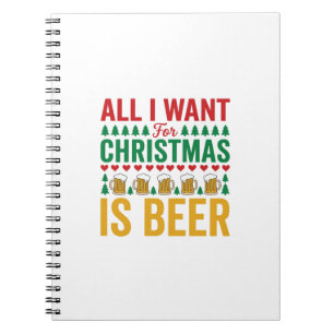 Weihnachtsbier Lustiges Weihnachts-Trinkdesign Notizblock