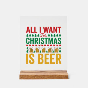 Weihnachtsbier Lustiges Weihnachtsgetränkedesign Acrylschild
