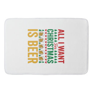 Weihnachtsbier Lustiges Weihnachtsgetränkedesign Badematte