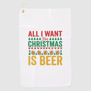 Weihnachtsbier Lustiges Weihnachtsgetränkedesign Golfhandtuch