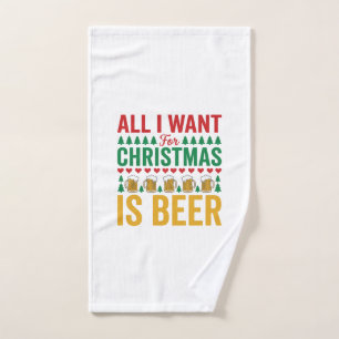 Weihnachtsbier Lustiges Weihnachtsgetränkedesign Handtuch