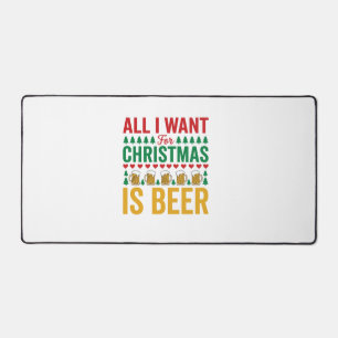 Weihnachtsbier Lustiges Weihnachtsgetränkedesign Schreibtischunterlage