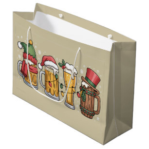 Weihnachtsbier-Trinker-Geschenk-Party-Geist  Große Geschenktüte