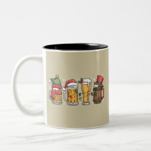 Weihnachtsbier-Trinker-Geschenk-Party-Geist  Zweifarbige Tasse