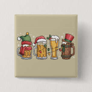 Weihnachtsbier-Trinker-Geschenk-Party-Stimmung Button