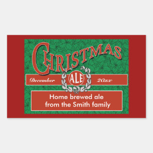 Weihnachtsbiere, Ale und Brauetiketten Rechteckiger Aufkleber