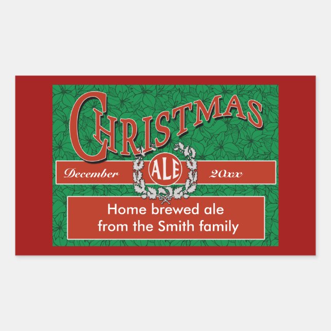 Weihnachtsbiere, Ale und Brauetiketten Rechteckiger Aufkleber (Vorderseite)