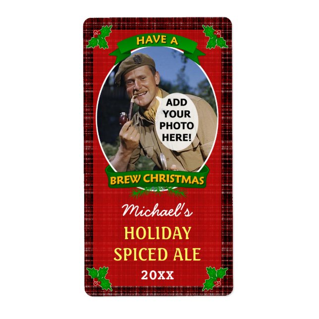 Weihnachtsbiere Custom Foto Red Kariert Homebrewin (Vorne)