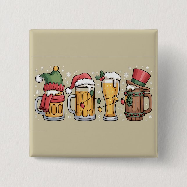 Weihnachtsbiere Trinken Lover Geschenk Party Geist Button (Vorderseite)