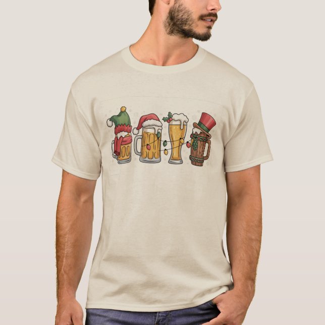 Weihnachtsbiere Trinken Lover Geschenk Party Geist T-Shirt (Vorderseite)
