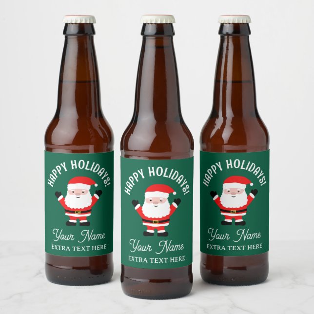 Weihnachtsbierflaschen-Etiketten mit Santa Cartoon Bierflaschenetikett (Flaschen)