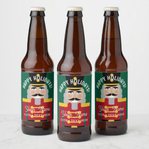 Weihnachtsbierflaschen mit Nussknopfdruck Bierflaschenetikett