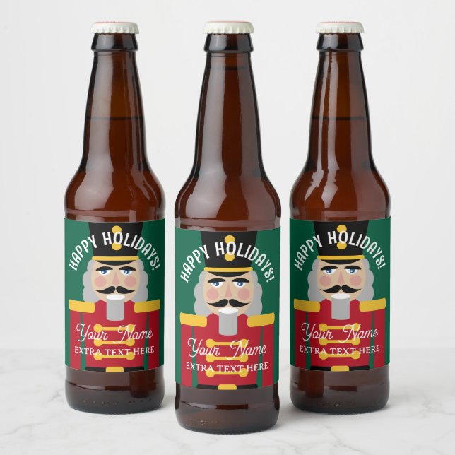 Weihnachtsbierflaschen mit Nussknopfdruck Bierflaschenetikett (Flaschen)