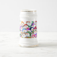 Weihnachtsbierstein mit Happy Snowmans Party