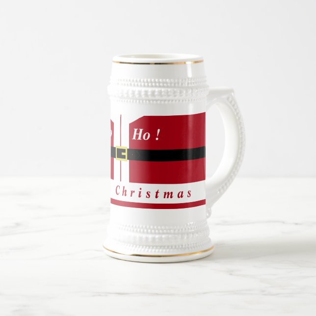 Weihnachtsbierstein Santa Clasus mit Geschenken Bierglas (VorderseiteRechts)