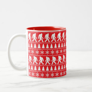 Weihnachtsbigfoot Glaube fest Zweifarbige Tasse