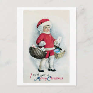 Weihnachtsbild aus alter Zeit auf Postkarte