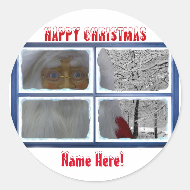 Weihnachtsbild für Rundaufkleber Runder Aufkleber (Vorderseite)