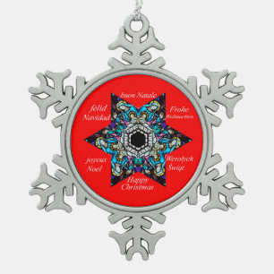 Weihnachtsbild für Snowflake Gerahmte Dekoration Schneeflocken Zinn-Ornament