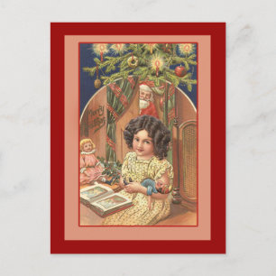 Weihnachtsbild im Vintage-Stil auf Karten und Post
