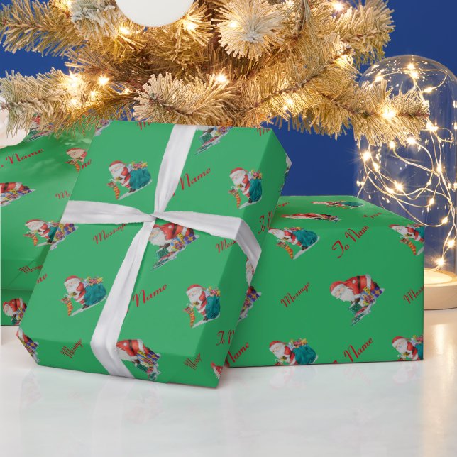 Weihnachtsbild niedlicher Santa Geschenkpapier (Feiertage)