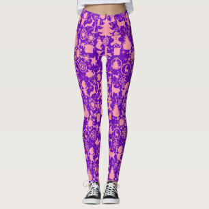 Weihnachtsbilder in Pink B Lila Leggings