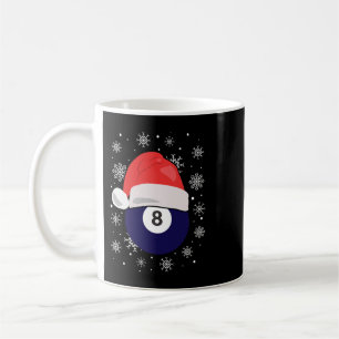 Weihnachtsbillard-Kueball 8 mit Weihnachtsmannmütz Kaffeetasse