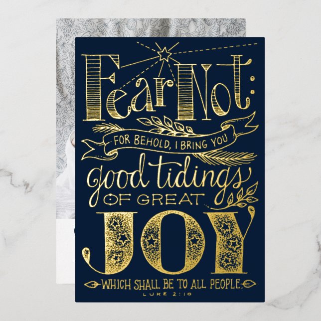 Weihnachtsbionzept | Foto Foil Holiday Card Folieneinladung (Vorderseite/Rückseite)