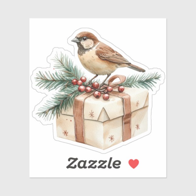 Weihnachtsbird kundenspezifisch geschnitten Vinyl  Aufkleber (Blatt)